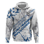 Personalized Canterbury-Bankstown Bulldogs Rugby Hoodie Urban Street Graffiti Style - Distressed Splatter Elements