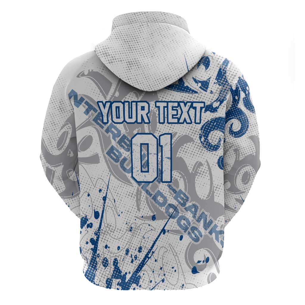 Personalized Canterbury-Bankstown Bulldogs Rugby Hoodie Urban Street Graffiti Style - Distressed Splatter Elements