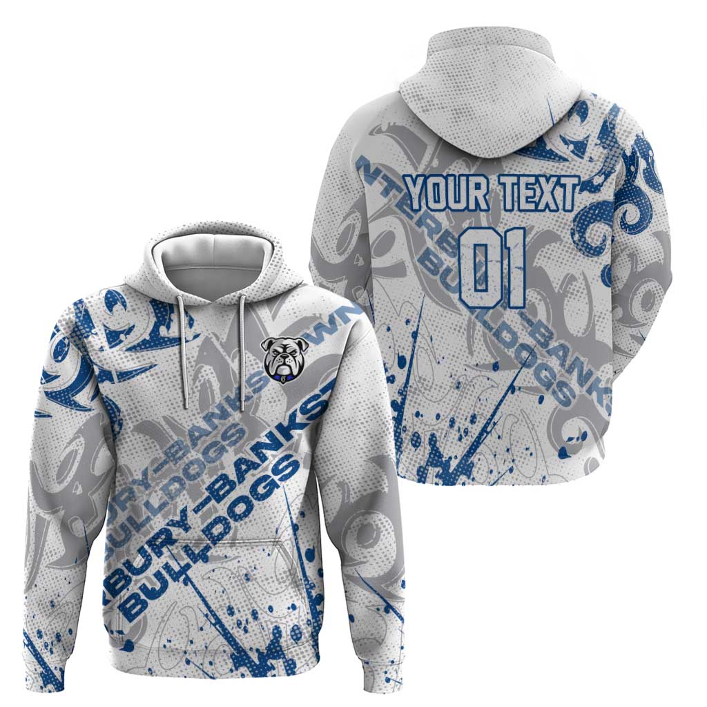 Personalized Canterbury-Bankstown Bulldogs Rugby Hoodie Urban Street Graffiti Style - Distressed Splatter Elements