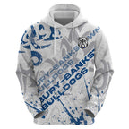 Personalized Canterbury-Bankstown Bulldogs Rugby Hoodie Urban Street Graffiti Style - Distressed Splatter Elements