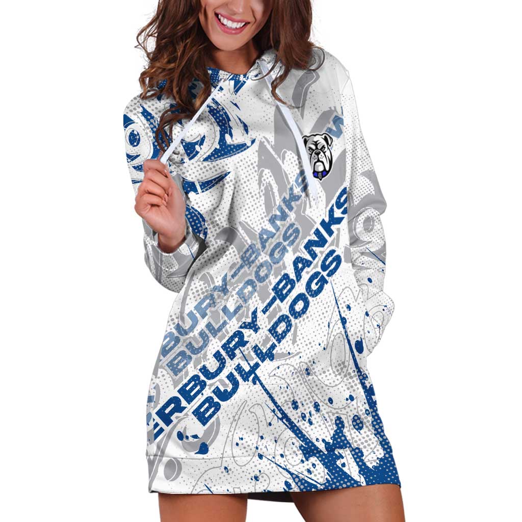 Personalized Canterbury-Bankstown Bulldogs Rugby Hoodie Dress Urban Street Graffiti Style - Distressed Splatter Elements