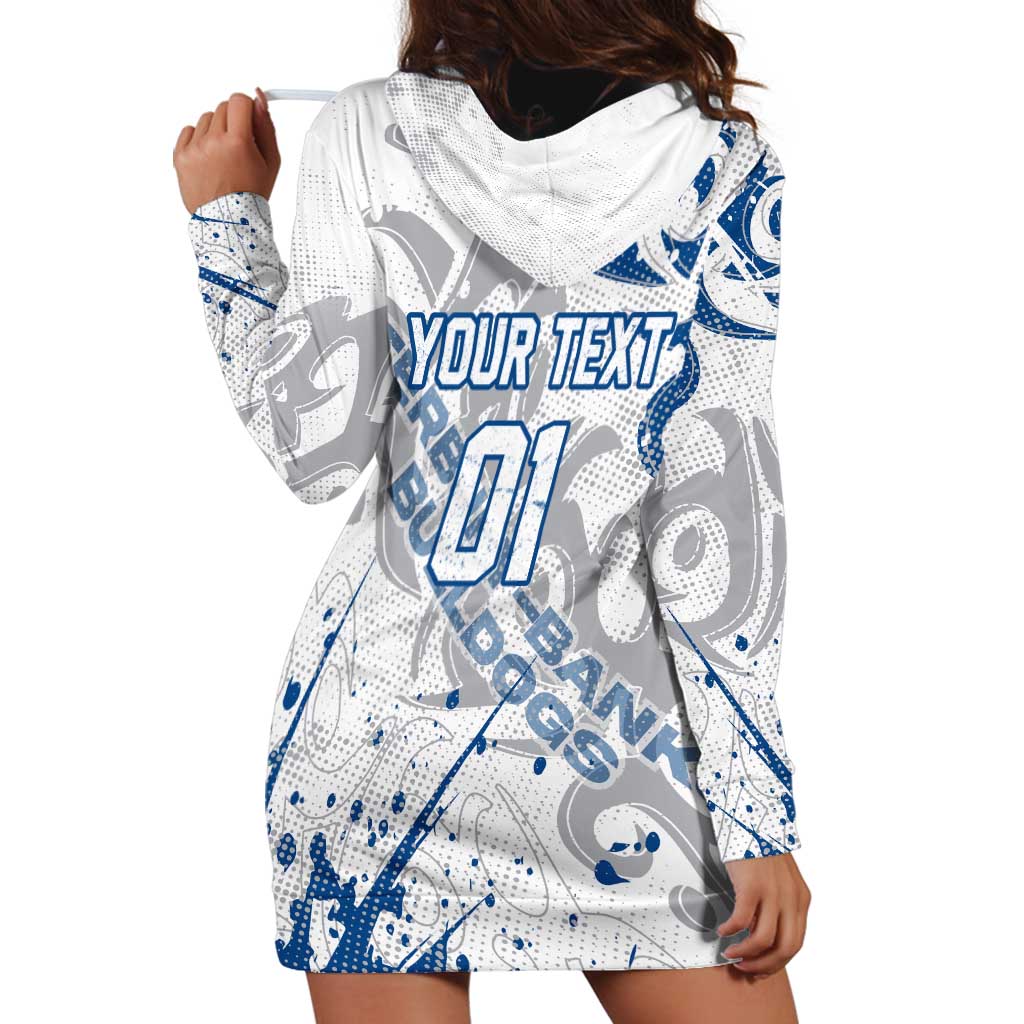 Personalized Canterbury-Bankstown Bulldogs Rugby Hoodie Dress Urban Street Graffiti Style - Distressed Splatter Elements