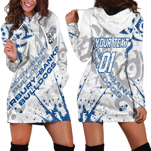 Personalized Canterbury-Bankstown Bulldogs Rugby Hoodie Dress Urban Street Graffiti Style - Distressed Splatter Elements