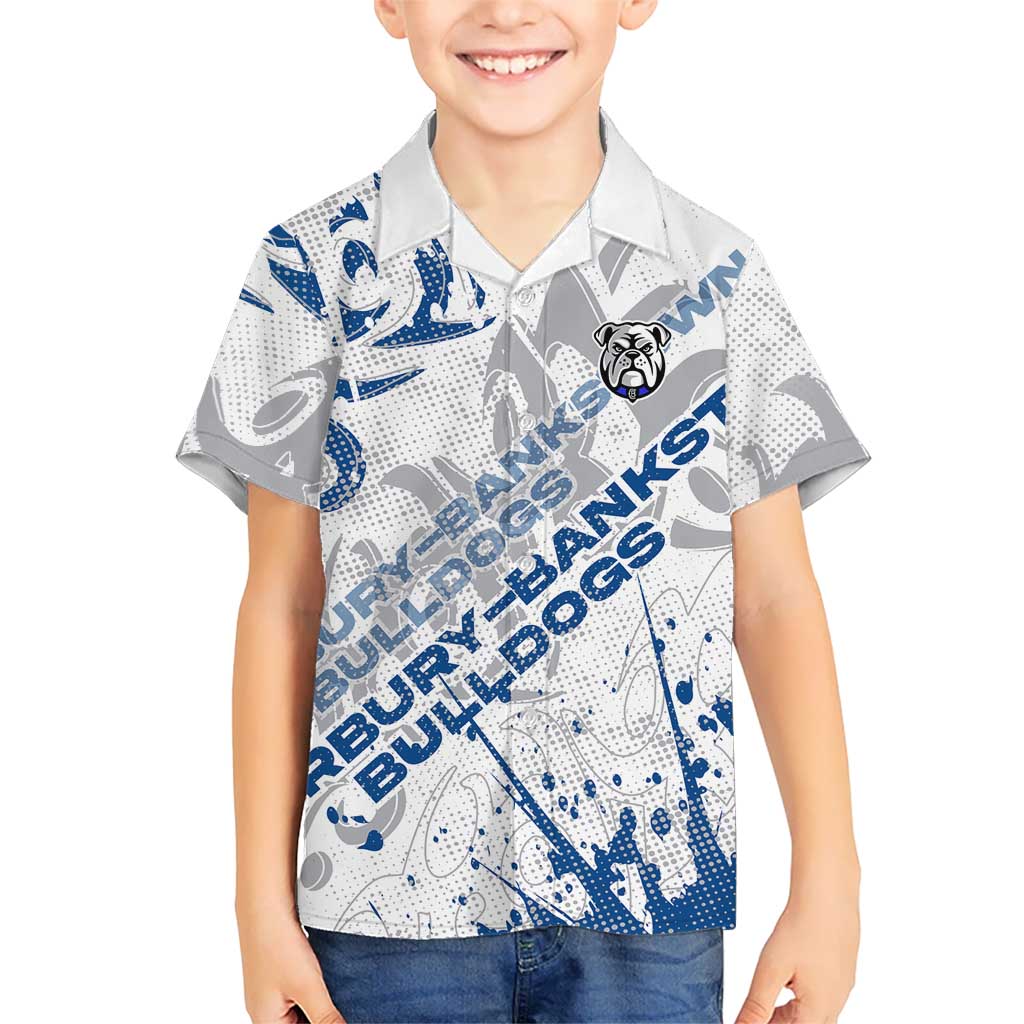 Personalized Canterbury-Bankstown Bulldogs Rugby Kid Hawaiian Shirt Urban Street Graffiti Style - Distressed Splatter Elements