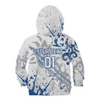 Personalized Canterbury-Bankstown Bulldogs Rugby Kid Hoodie Urban Street Graffiti Style - Distressed Splatter Elements
