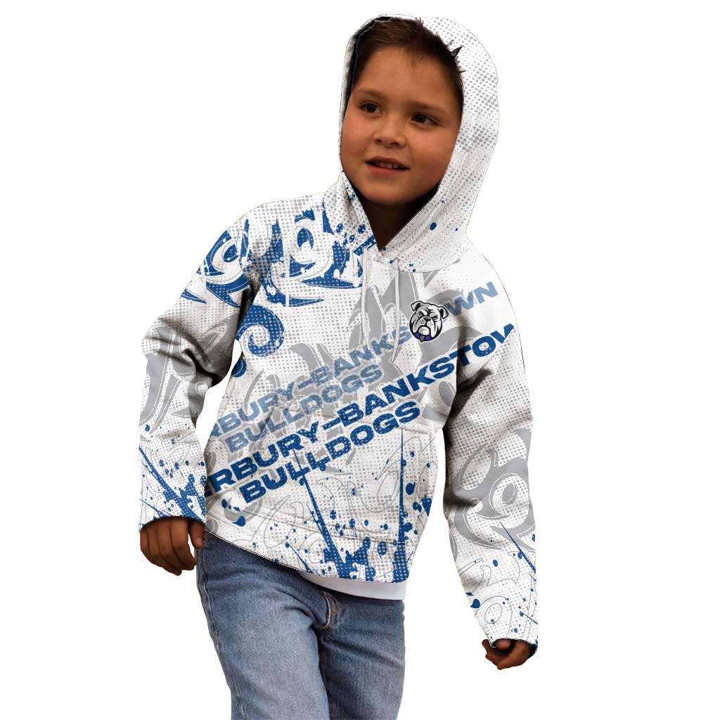 Personalized Canterbury-Bankstown Bulldogs Rugby Kid Hoodie Urban Street Graffiti Style - Distressed Splatter Elements