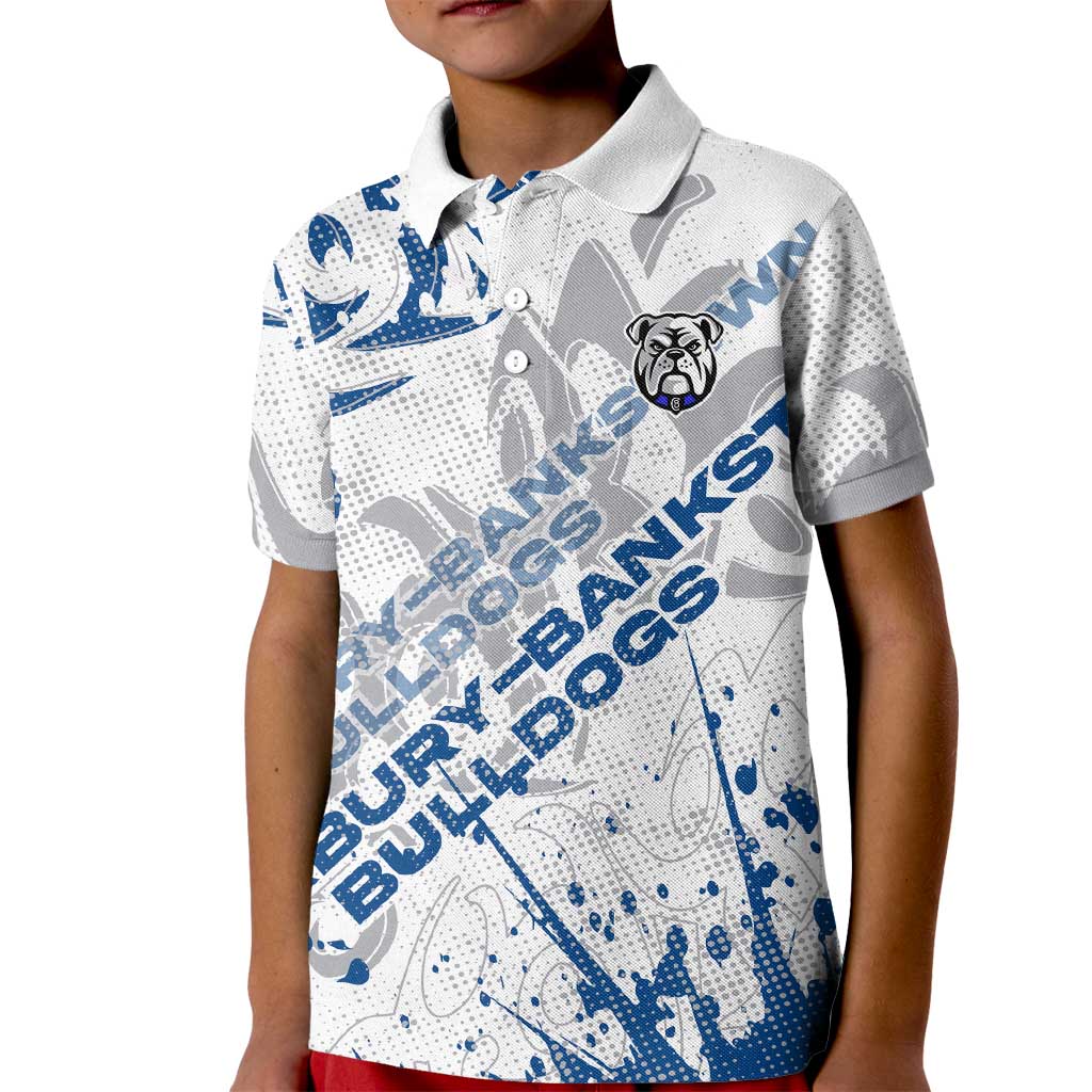 Personalized Canterbury-Bankstown Bulldogs Rugby Kid Polo Shirt Urban Street Graffiti Style - Distressed Splatter Elements