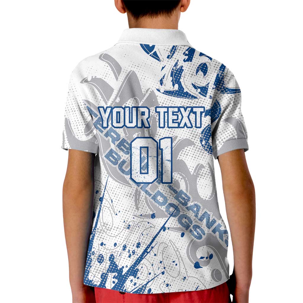 Personalized Canterbury-Bankstown Bulldogs Rugby Kid Polo Shirt Urban Street Graffiti Style - Distressed Splatter Elements