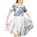 Personalized Canterbury-Bankstown Bulldogs Rugby Kid Short Sleeve Dress Urban Street Graffiti Style - Distressed Splatter Elements