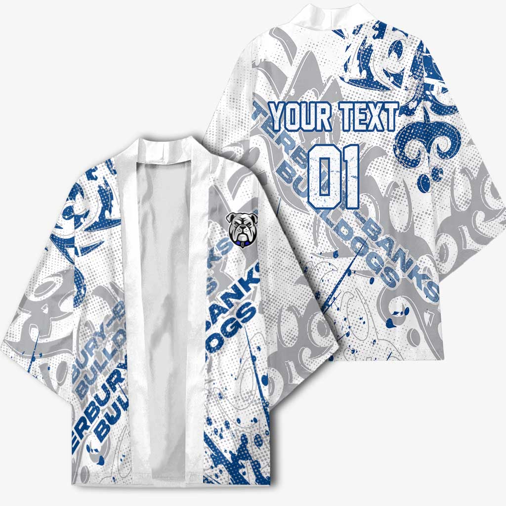 Personalized Canterbury-Bankstown Bulldogs Rugby Kimono Urban Street Graffiti Style - Distressed Splatter Elements