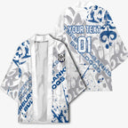 Personalized Canterbury-Bankstown Bulldogs Rugby Kimono Urban Street Graffiti Style - Distressed Splatter Elements