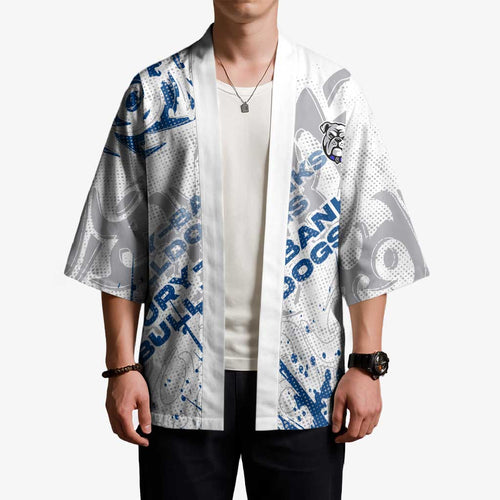 Personalized Canterbury-Bankstown Bulldogs Rugby Kimono Urban Street Graffiti Style - Distressed Splatter Elements