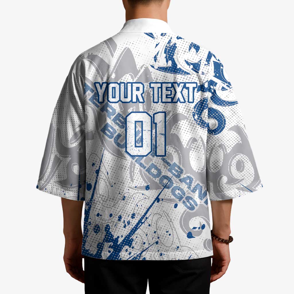Personalized Canterbury-Bankstown Bulldogs Rugby Kimono Urban Street Graffiti Style - Distressed Splatter Elements