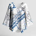 Personalized Canterbury-Bankstown Bulldogs Rugby Kimono Sleeve Blouse Urban Street Graffiti Style - Distressed Splatter Elements