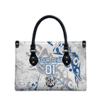 Personalized Canterbury-Bankstown Bulldogs Rugby Leather Bag Urban Street Graffiti Style - Distressed Splatter Elements