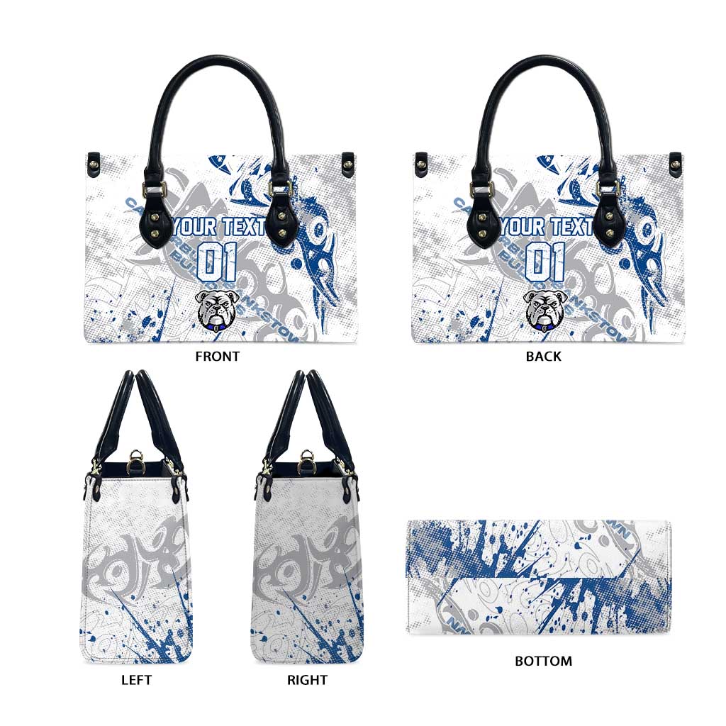 Personalized Canterbury-Bankstown Bulldogs Rugby Leather Bag Urban Street Graffiti Style - Distressed Splatter Elements
