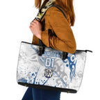 Personalized Canterbury-Bankstown Bulldogs Rugby Leather Tote Bag Urban Street Graffiti Style - Distressed Splatter Elements