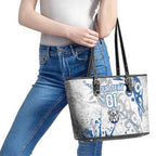 Personalized Canterbury-Bankstown Bulldogs Rugby Leather Tote Bag Urban Street Graffiti Style - Distressed Splatter Elements