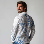 Personalized Canterbury-Bankstown Bulldogs Rugby Long Sleeve Polo Shirt Urban Street Graffiti Style - Distressed Splatter Elements