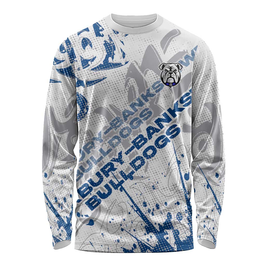 Personalized Canterbury-Bankstown Bulldogs Rugby Long Sleeve Shirt Urban Street Graffiti Style - Distressed Splatter Elements