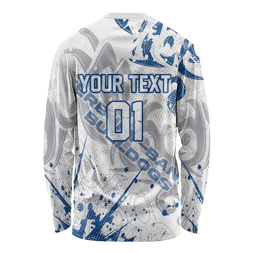 Personalized Canterbury-Bankstown Bulldogs Rugby Long Sleeve Shirt Urban Street Graffiti Style - Distressed Splatter Elements