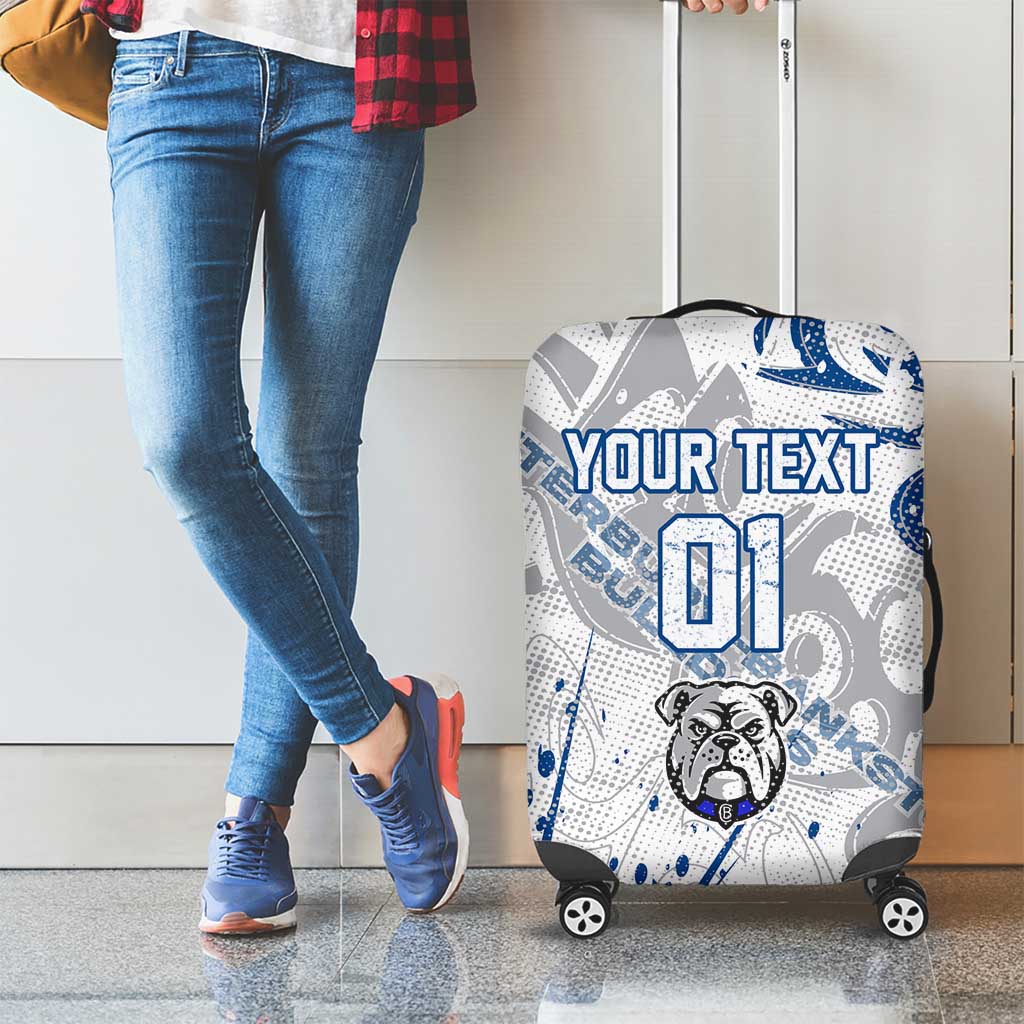 Personalized Canterbury-Bankstown Bulldogs Rugby Luggage Cover Urban Street Graffiti Style - Distressed Splatter Elements