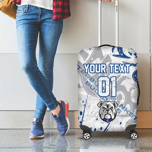 Personalized Canterbury-Bankstown Bulldogs Rugby Luggage Cover Urban Street Graffiti Style - Distressed Splatter Elements