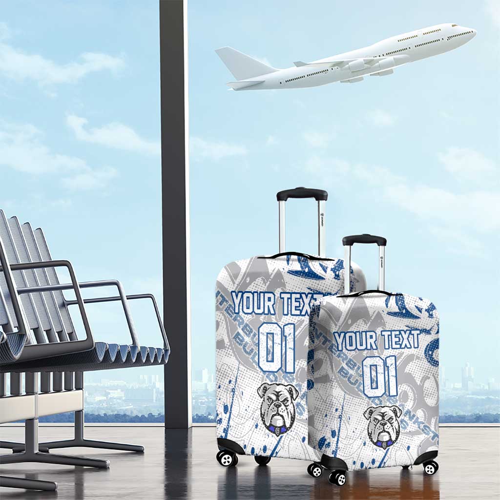 Personalized Canterbury-Bankstown Bulldogs Rugby Luggage Cover Urban Street Graffiti Style - Distressed Splatter Elements