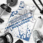 Personalized Canterbury-Bankstown Bulldogs Rugby Men Tank Top Urban Street Graffiti Style - Distressed Splatter Elements