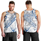 Personalized Canterbury-Bankstown Bulldogs Rugby Men Tank Top Urban Street Graffiti Style - Distressed Splatter Elements