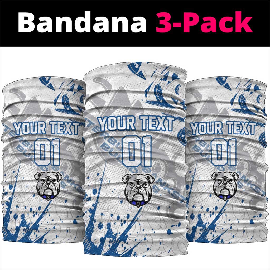 Personalized Canterbury-Bankstown Bulldogs Rugby Neck Gaiter Urban Street Graffiti Style - Distressed Splatter Elements