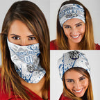 Personalized Canterbury-Bankstown Bulldogs Rugby Neck Gaiter Urban Street Graffiti Style - Distressed Splatter Elements