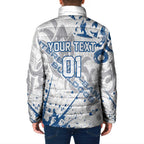 Personalized Canterbury-Bankstown Bulldogs Rugby Padded Jacket Urban Street Graffiti Style - Distressed Splatter Elements