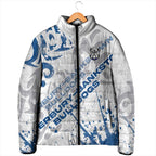 Personalized Canterbury-Bankstown Bulldogs Rugby Padded Jacket Urban Street Graffiti Style - Distressed Splatter Elements