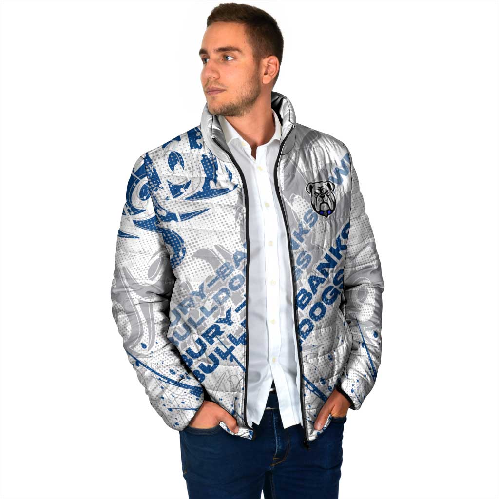 Personalized Canterbury-Bankstown Bulldogs Rugby Padded Jacket Urban Street Graffiti Style - Distressed Splatter Elements
