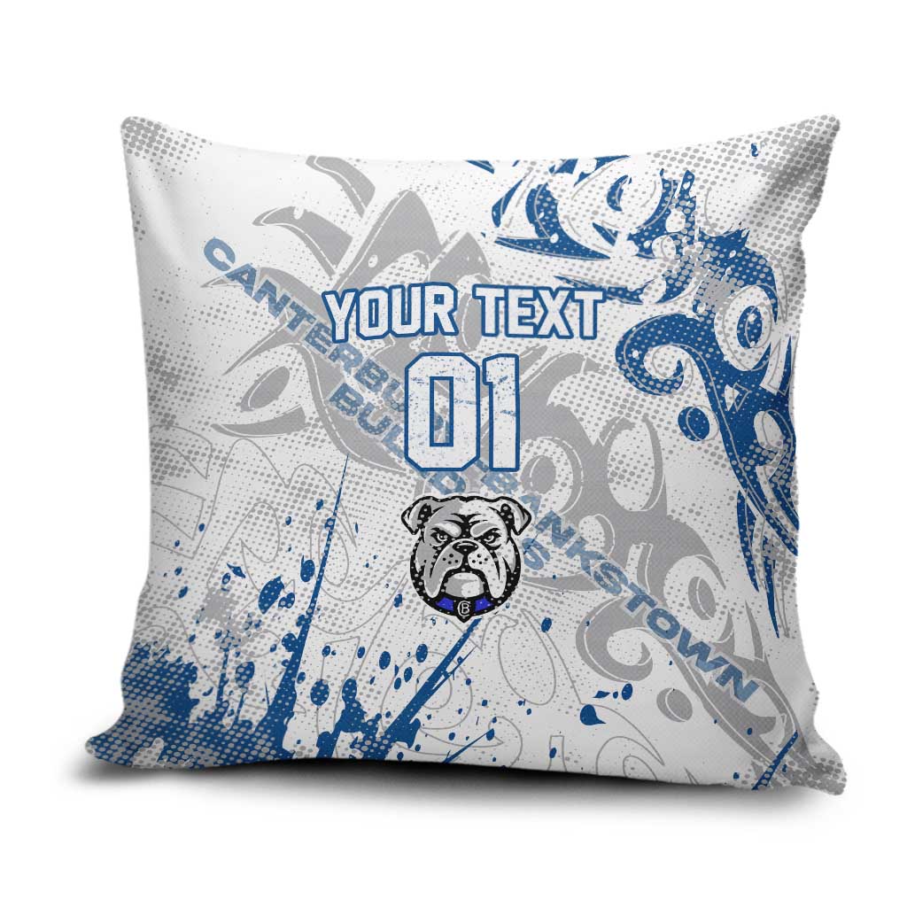 Personalized Canterbury-Bankstown Bulldogs Rugby Pillow Cover Urban Street Graffiti Style - Distressed Splatter Elements