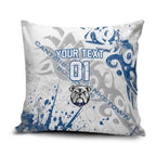 Personalized Canterbury-Bankstown Bulldogs Rugby Pillow Cover Urban Street Graffiti Style - Distressed Splatter Elements