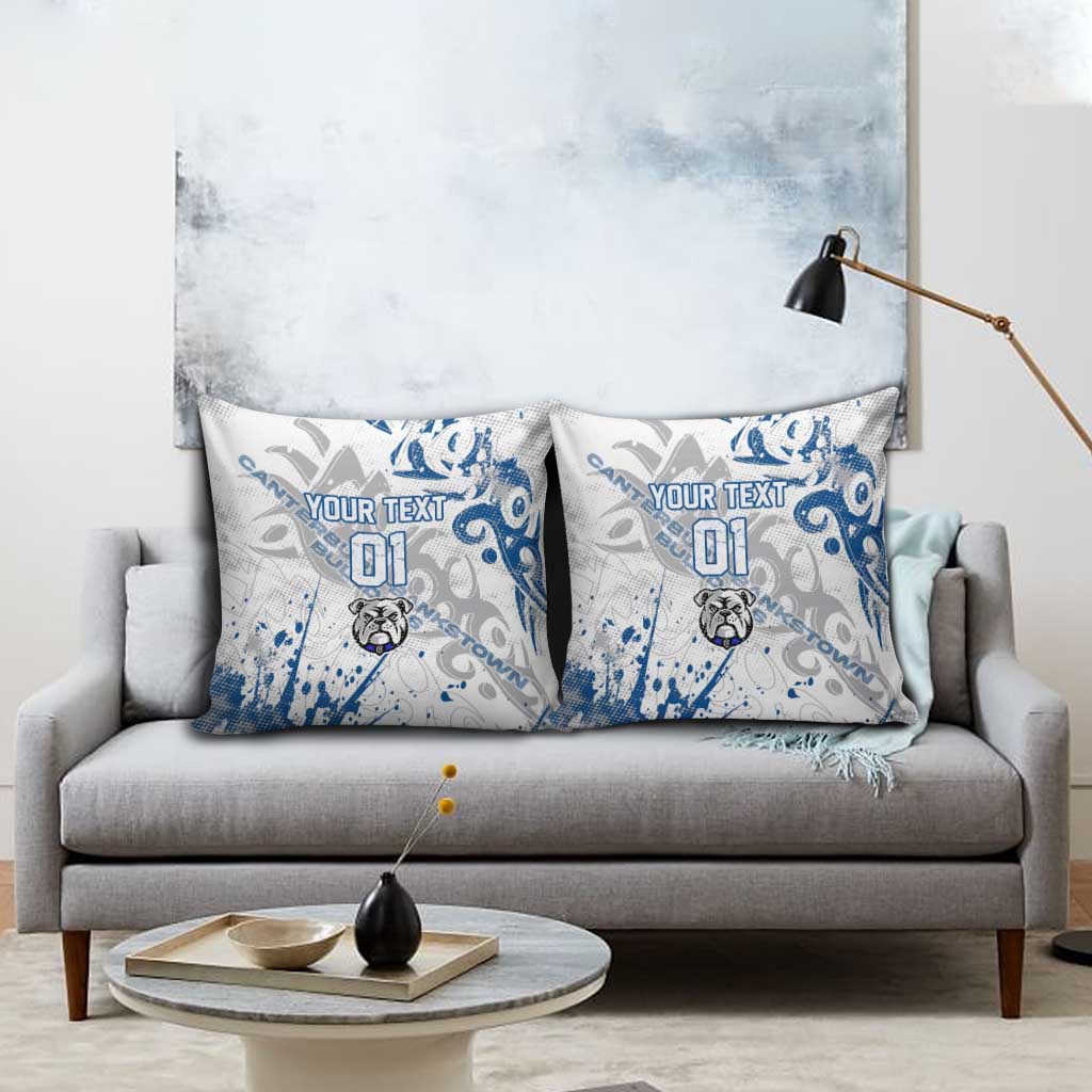 Personalized Canterbury-Bankstown Bulldogs Rugby Pillow Cover Urban Street Graffiti Style - Distressed Splatter Elements