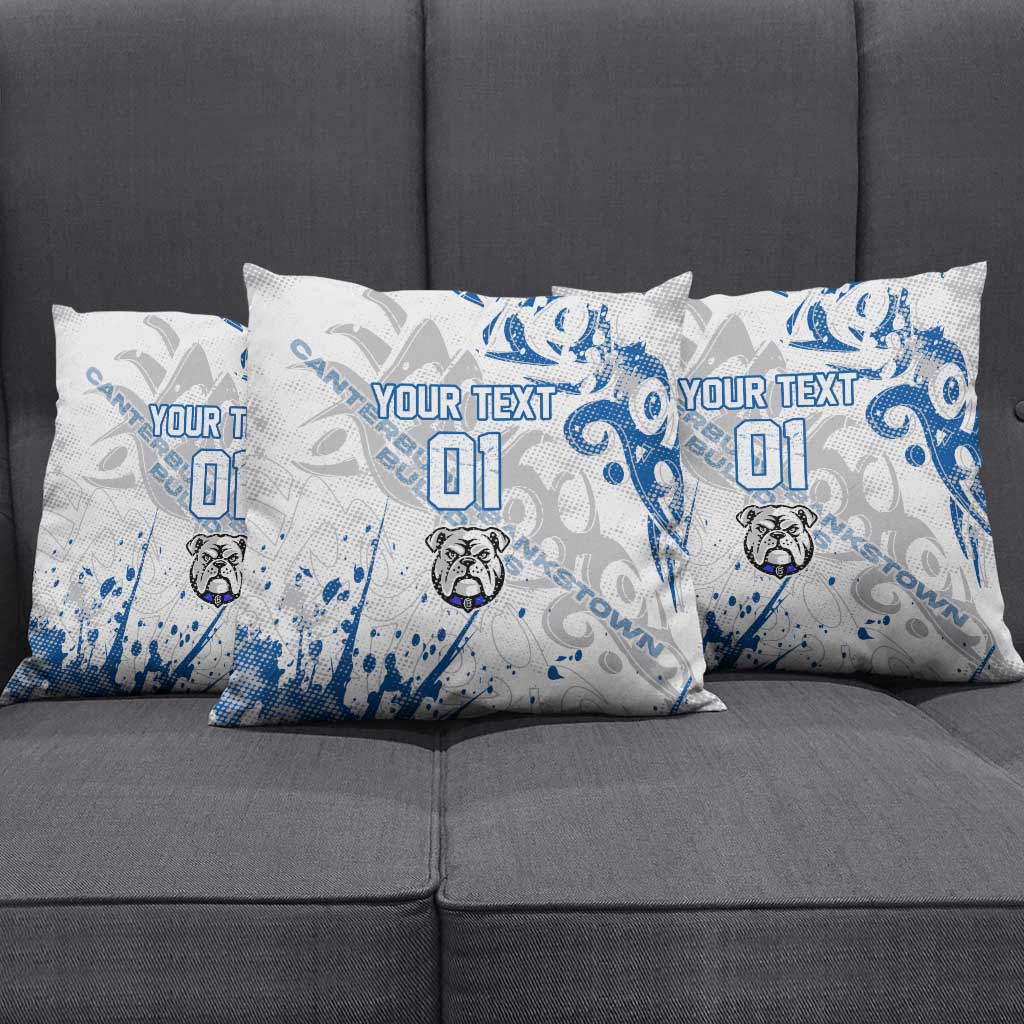 Personalized Canterbury-Bankstown Bulldogs Rugby Pillow Cover Urban Street Graffiti Style - Distressed Splatter Elements