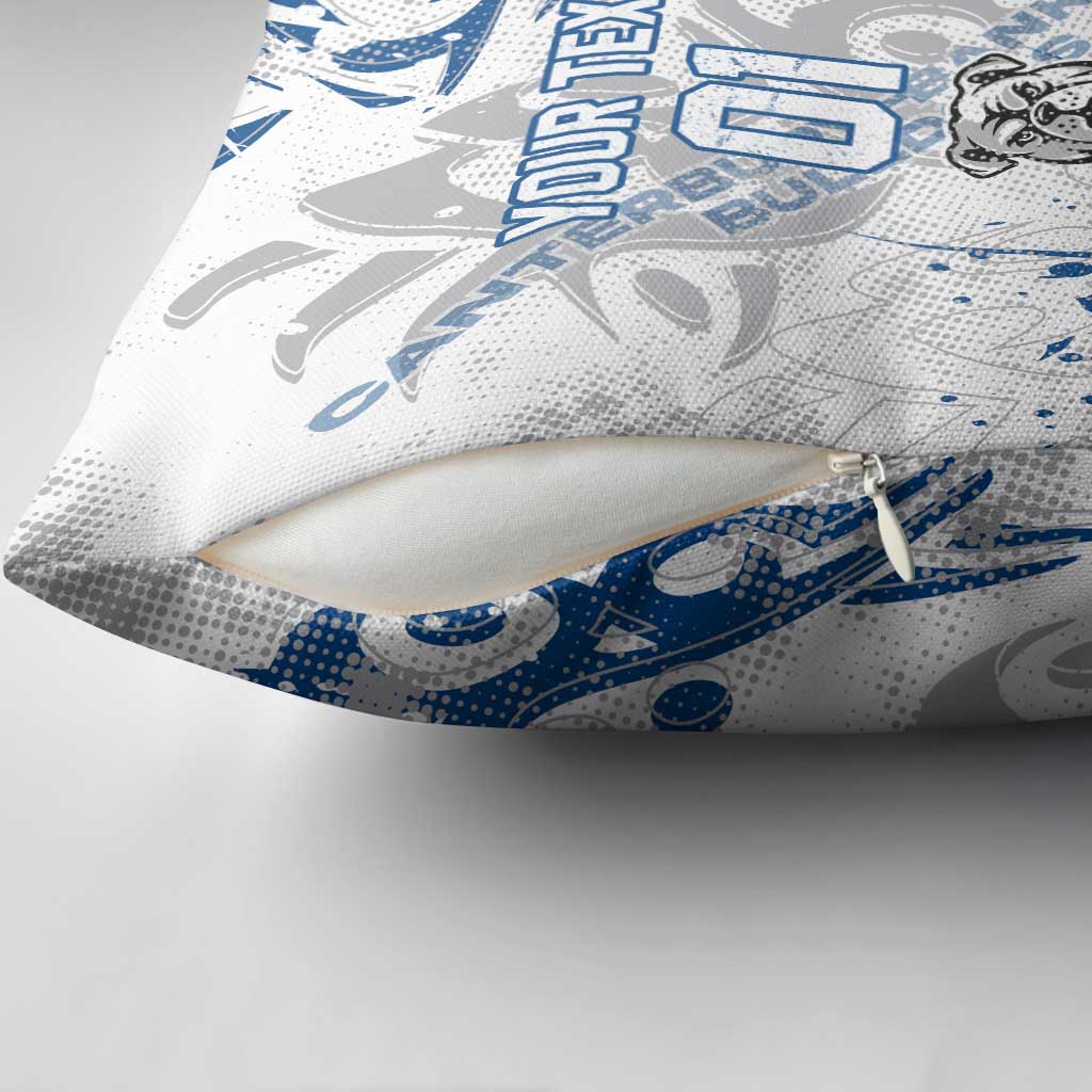 Personalized Canterbury-Bankstown Bulldogs Rugby Pillow Cover Urban Street Graffiti Style - Distressed Splatter Elements
