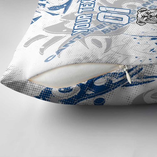Personalized Canterbury-Bankstown Bulldogs Rugby Pillow Cover Urban Street Graffiti Style - Distressed Splatter Elements