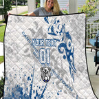 Personalized Canterbury-Bankstown Bulldogs Rugby Quilt Urban Street Graffiti Style - Distressed Splatter Elements