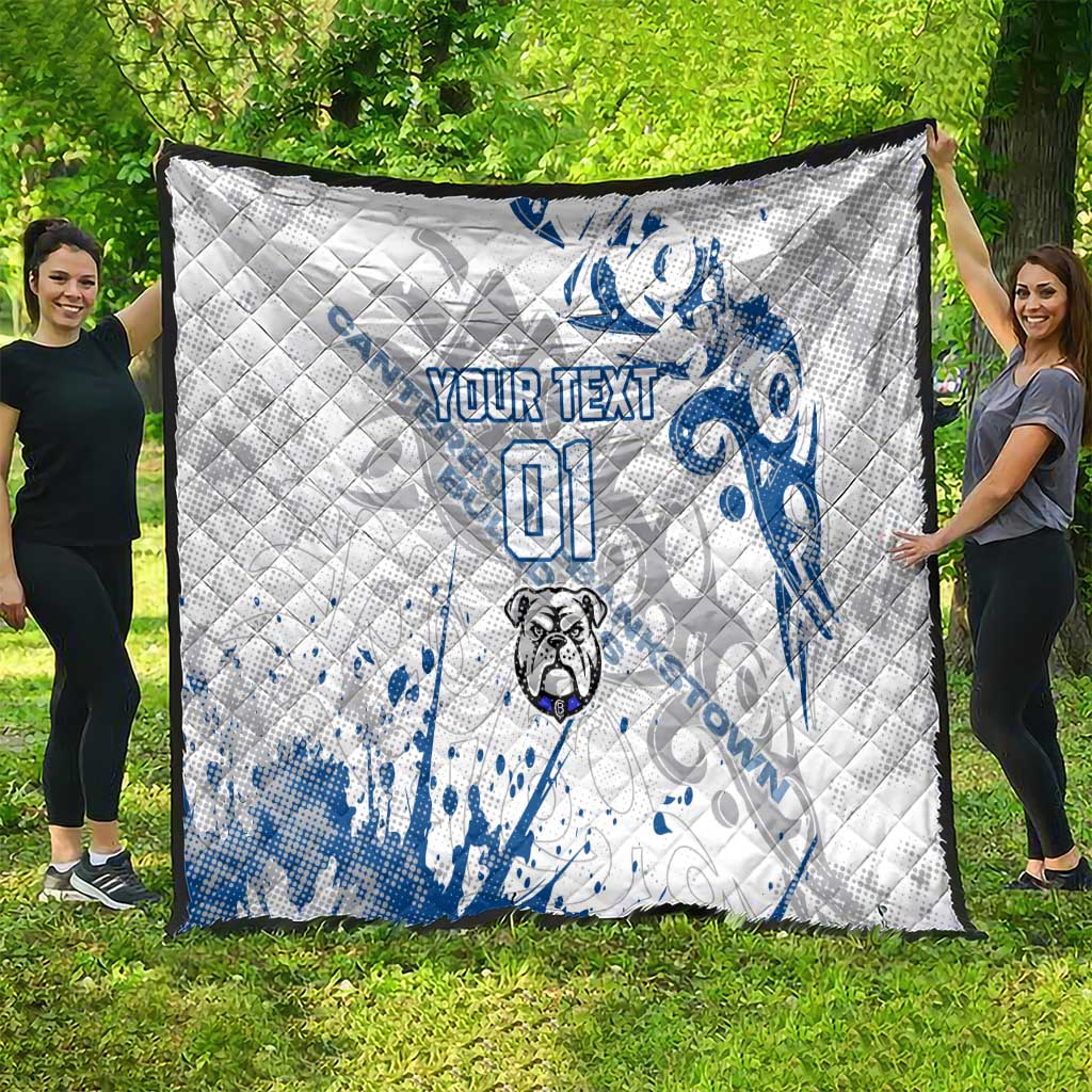 Personalized Canterbury-Bankstown Bulldogs Rugby Quilt Urban Street Graffiti Style - Distressed Splatter Elements