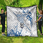 Personalized Canterbury-Bankstown Bulldogs Rugby Quilt Urban Street Graffiti Style - Distressed Splatter Elements