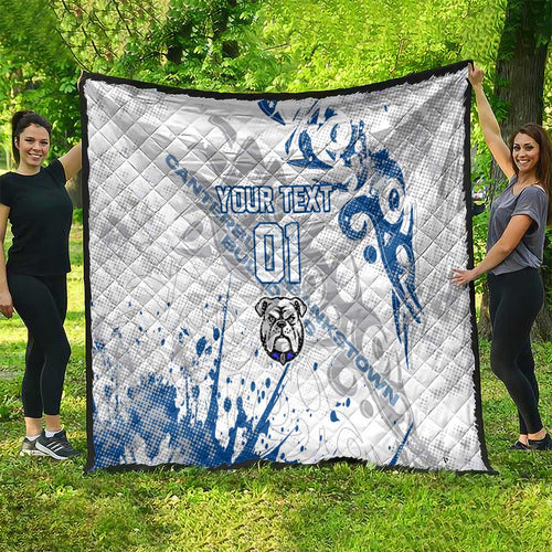 Personalized Canterbury-Bankstown Bulldogs Rugby Quilt Urban Street Graffiti Style - Distressed Splatter Elements