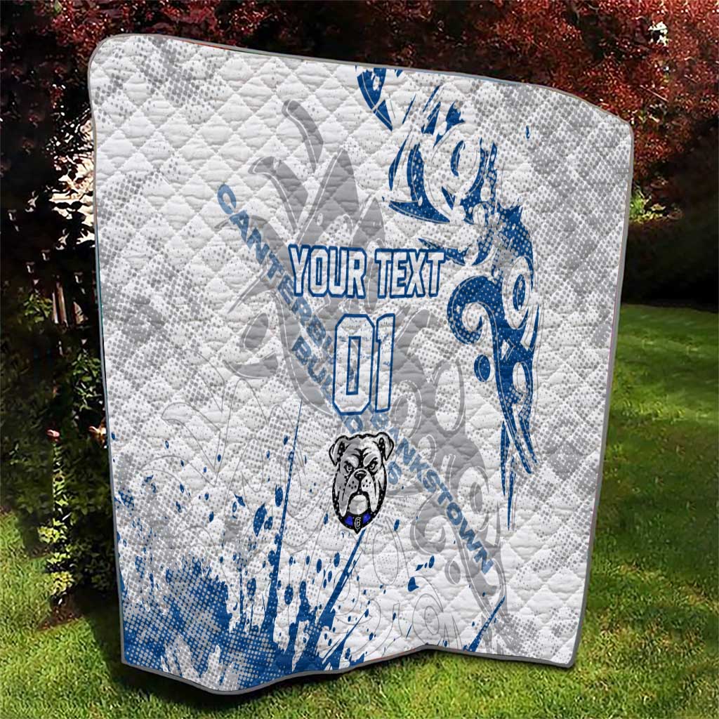 Personalized Canterbury-Bankstown Bulldogs Rugby Quilt Urban Street Graffiti Style - Distressed Splatter Elements