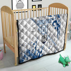 Personalized Canterbury-Bankstown Bulldogs Rugby Quilt Urban Street Graffiti Style - Distressed Splatter Elements