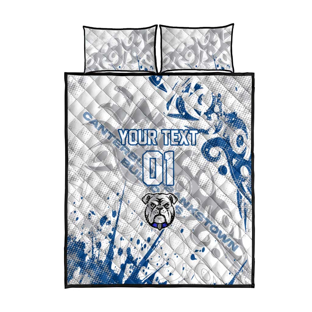 Personalized Canterbury-Bankstown Bulldogs Rugby Quilt Bed Set Urban Street Graffiti Style - Distressed Splatter Elements