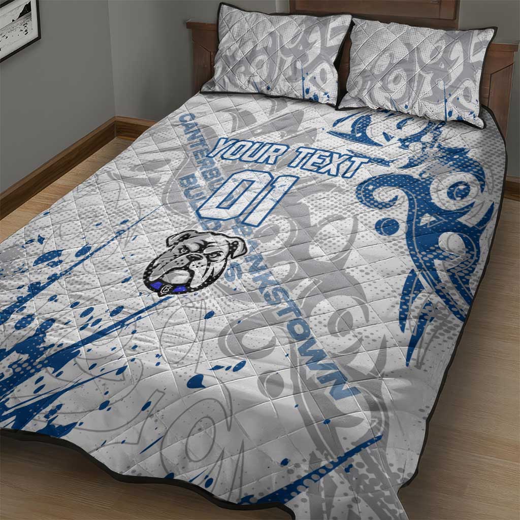 Personalized Canterbury-Bankstown Bulldogs Rugby Quilt Bed Set Urban Street Graffiti Style - Distressed Splatter Elements