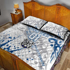 Personalized Canterbury-Bankstown Bulldogs Rugby Quilt Bed Set Urban Street Graffiti Style - Distressed Splatter Elements